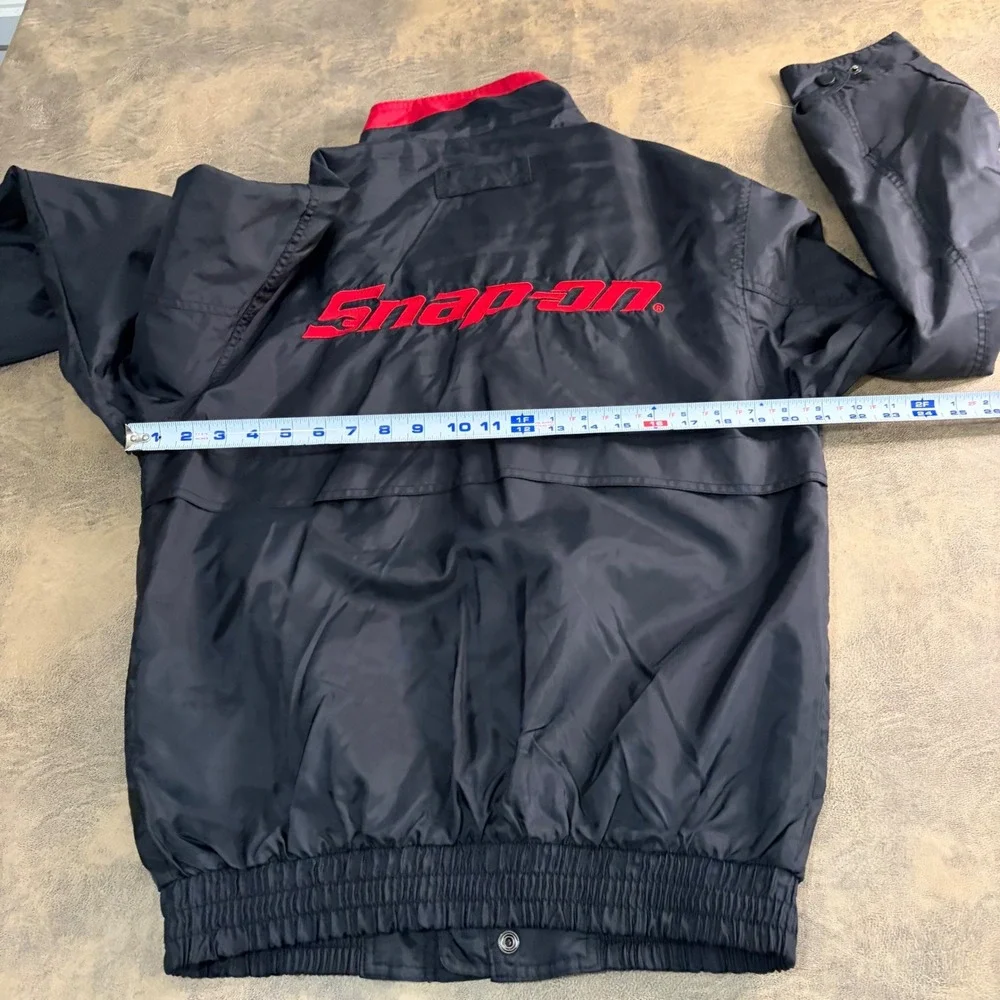 Snap-On Technician Jacket Mens Small Black Red Embroidered Nylon‎ Workwear